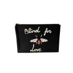 Gucci Blind for Love Bee Embroidered Leather Pouch